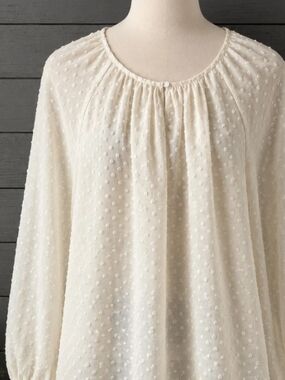 J. Crew Cream Swiss Dot Blouse